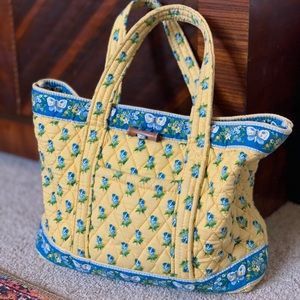 Vera Bradley tote - yellow/blue retired